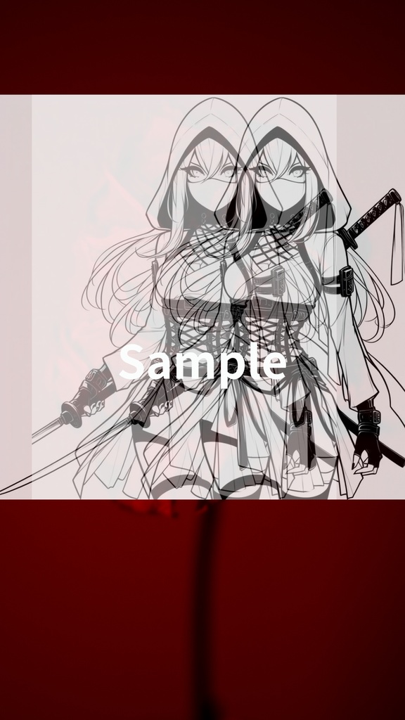 High-Res 4K Wallpaper: White Gothic Ninja | Digital Download