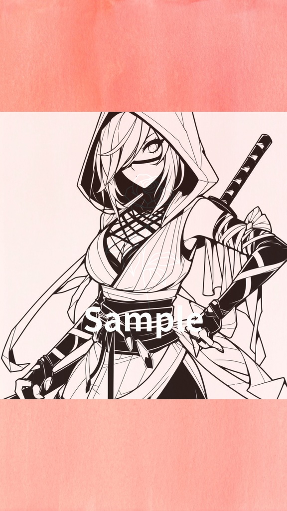 High-Res 4K Wallpaper: White Gothic Ninja | Digital Download