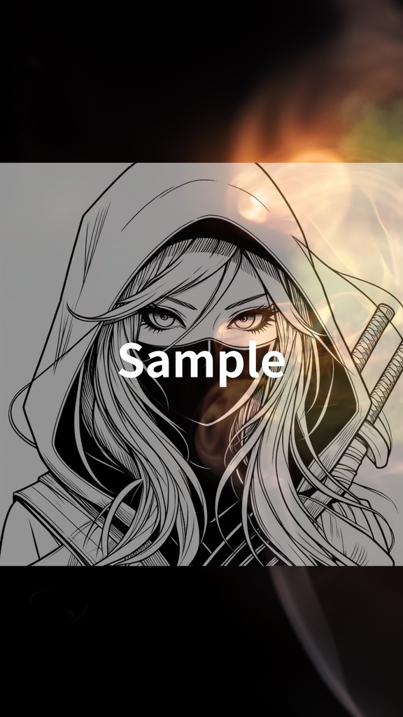 High-Res 4K Wallpaper: White Gothic Ninja | Digital Download