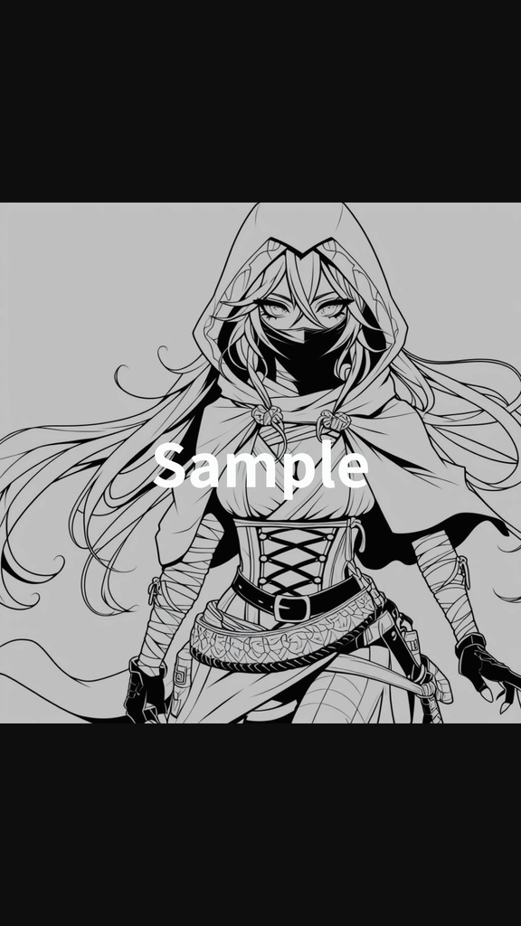 High-Res 4K Wallpaper: White Gothic Ninja | Digital Download