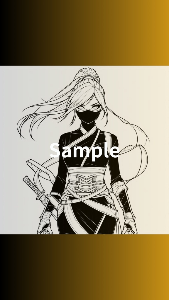 High-Res 4K Wallpaper: White Gothic Ninja | Digital Download