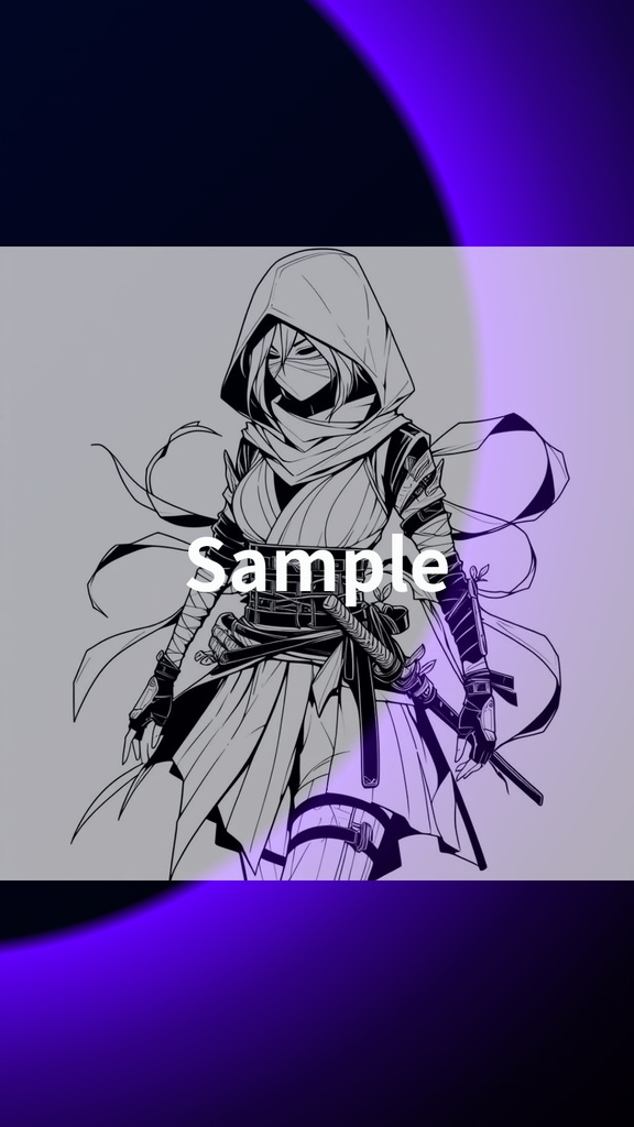 High-Res 4K Wallpaper: White Gothic Ninja | Digital Download