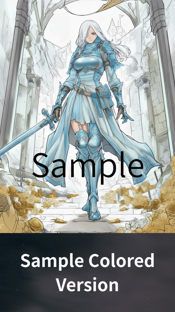 White Gothic Ninja Coloring Page | Color It Your Way