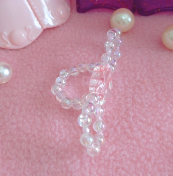 お星さまのリボンビーズリング