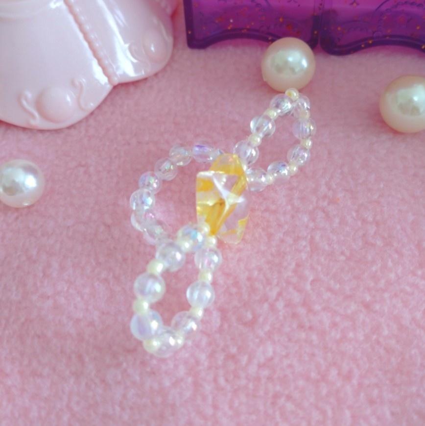 お星さまのリボンビーズリング