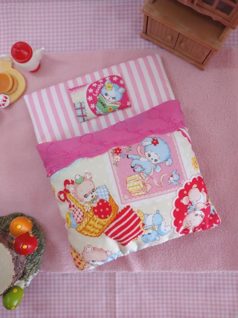飾って遊べるポケット型おふとん(アニマル/ピンク)