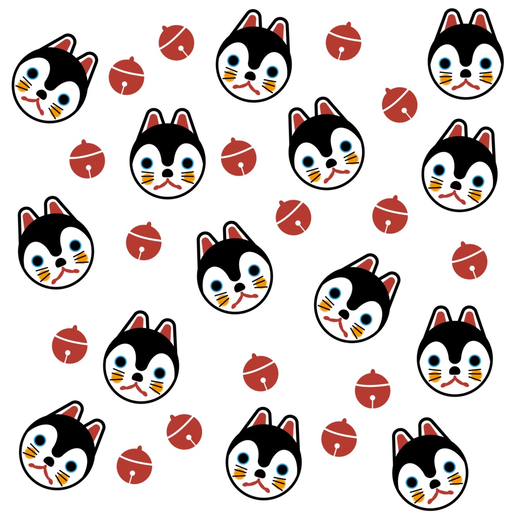 張子の犬もようタオル