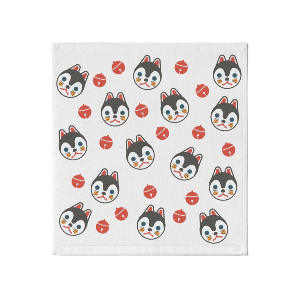 張子の犬もようタオル