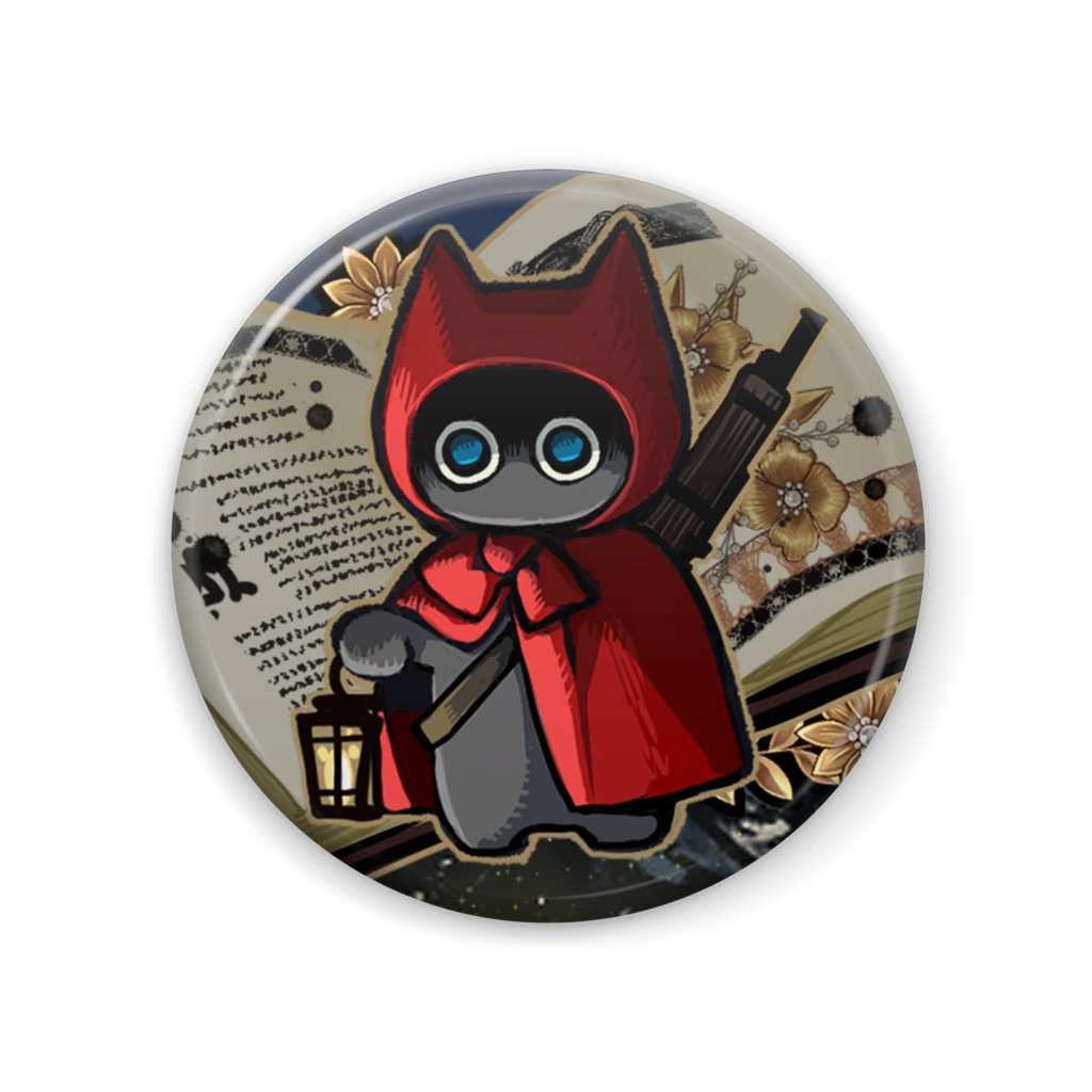 赤ずきんクーにゃん缶バッジ