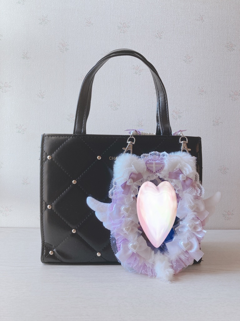 バッグチャーム付き トレカケース くま 垂れ耳 B7 ブロマイドサイズ