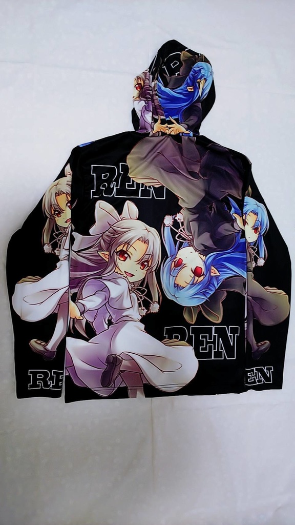 黒レン&白レン 長袖フード付フルカラーTシャツ