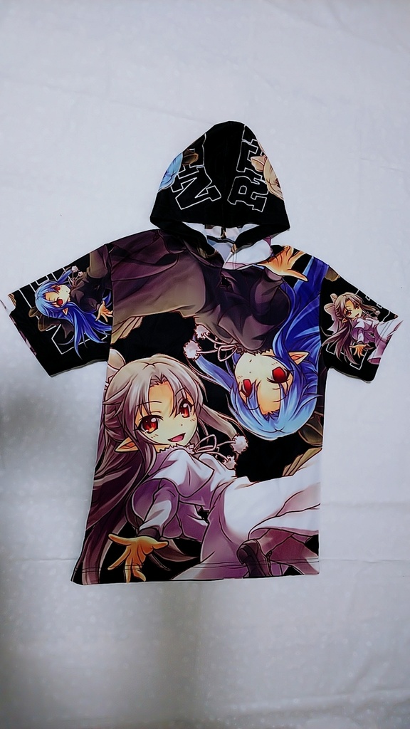 黒レン＆白レン フード付フルカラーTシャツ