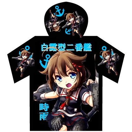 時雨 フード付フルカラーTシャツ