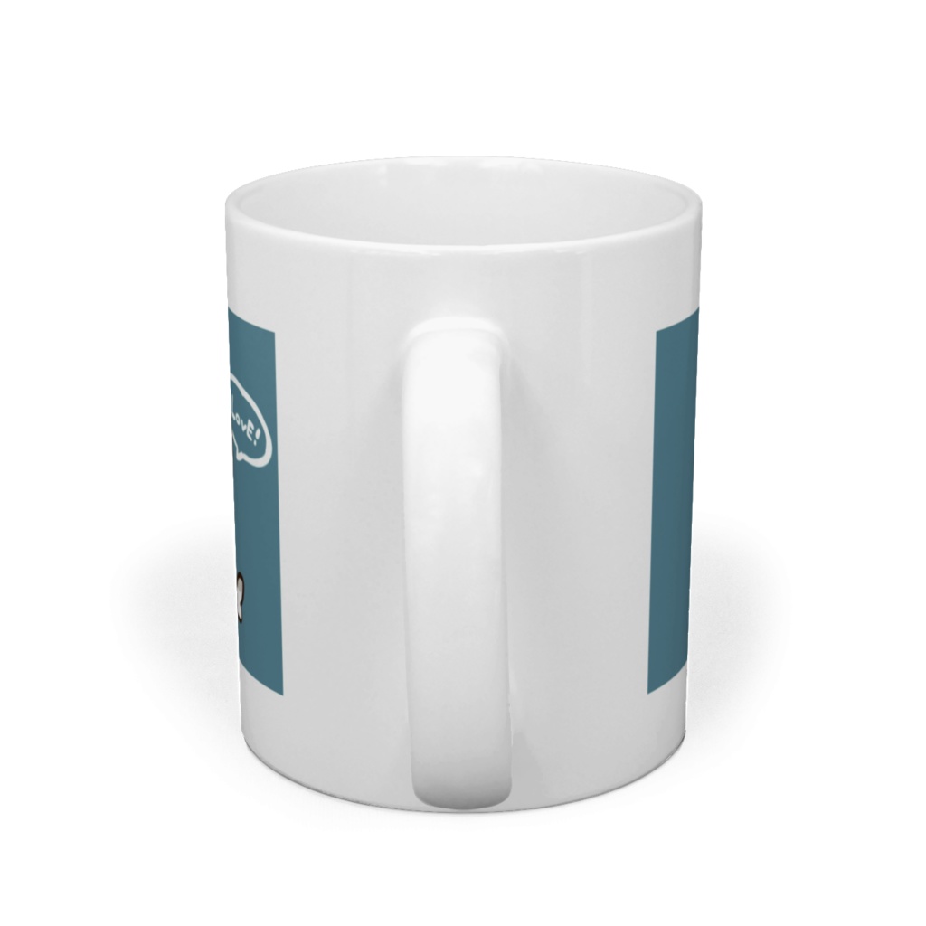 鮫島さめじ ハンバーガー大好きマグカップ ターコイズブルー