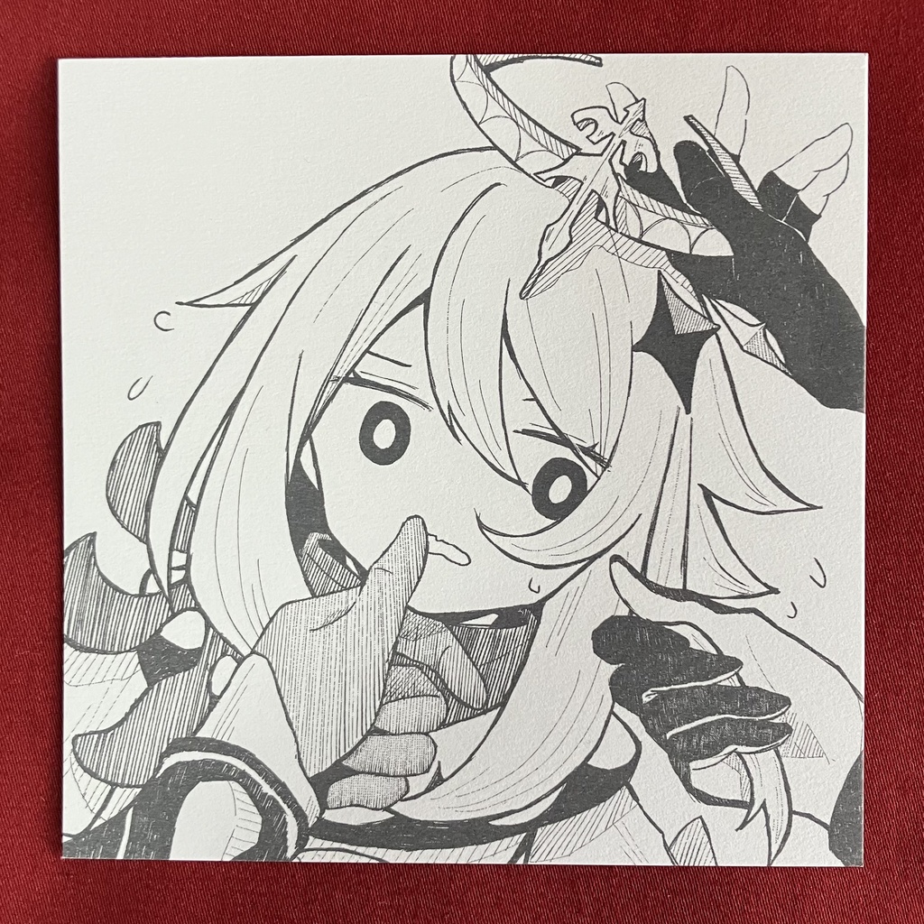 リソグラフ印刷イラストカード(パイモン)