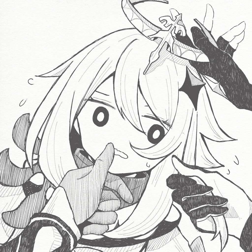 リソグラフ印刷イラストカード(パイモン)