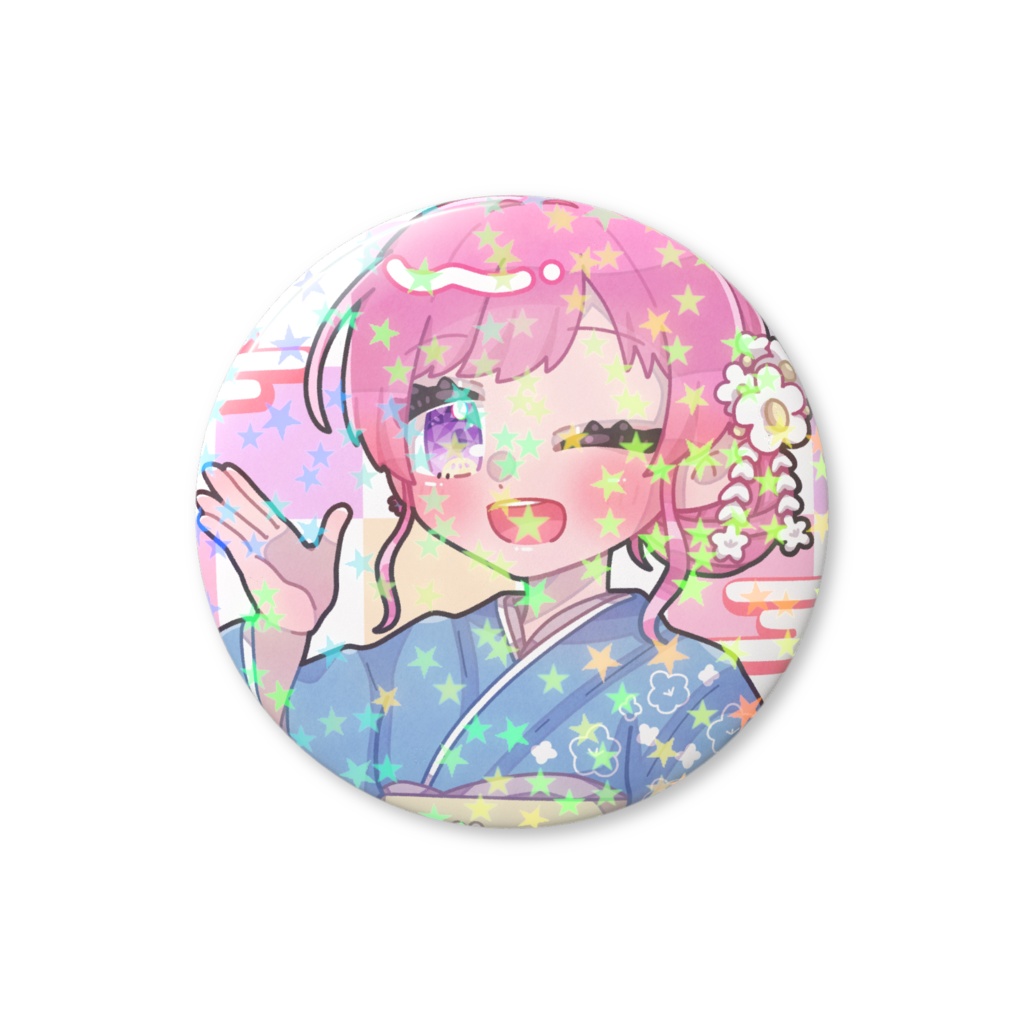 【常寝はな2026年お正月グッズ】キラキラ缶バッジ