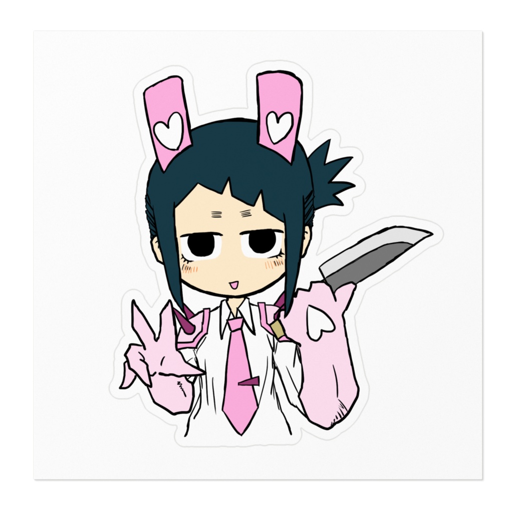 ヤケクソうさ子はじめてステッカー