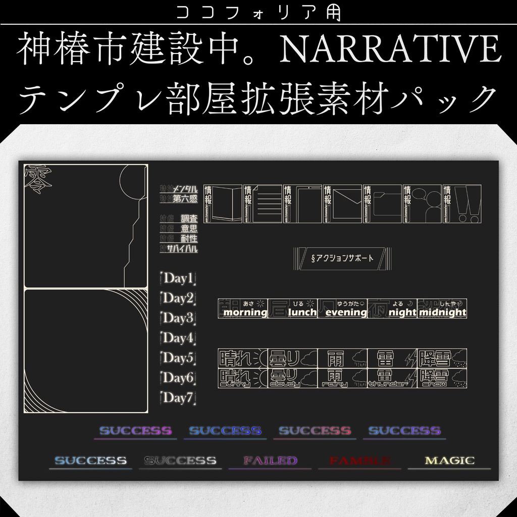 【ココフォリア】神椿市建設中。NARRATIVE テンプレ部屋拡張素材パック