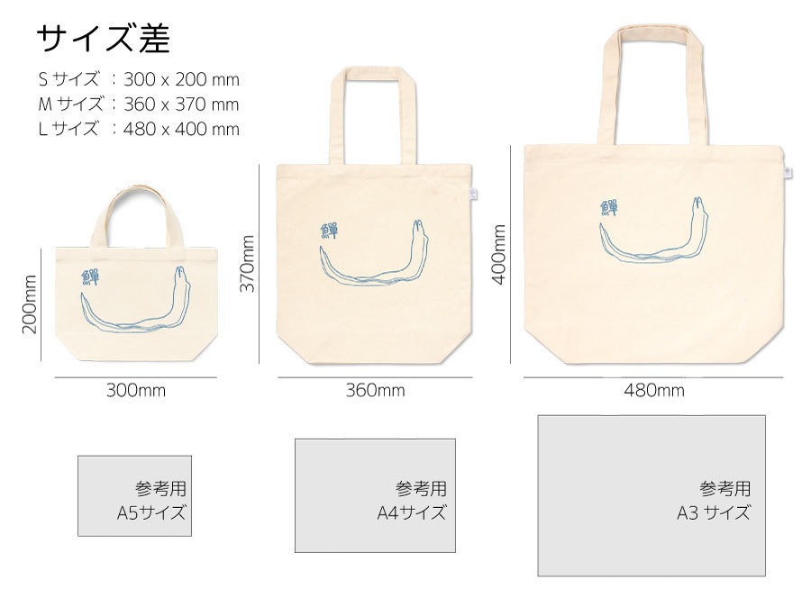 鱓(ウツボ)トートバッグ-青