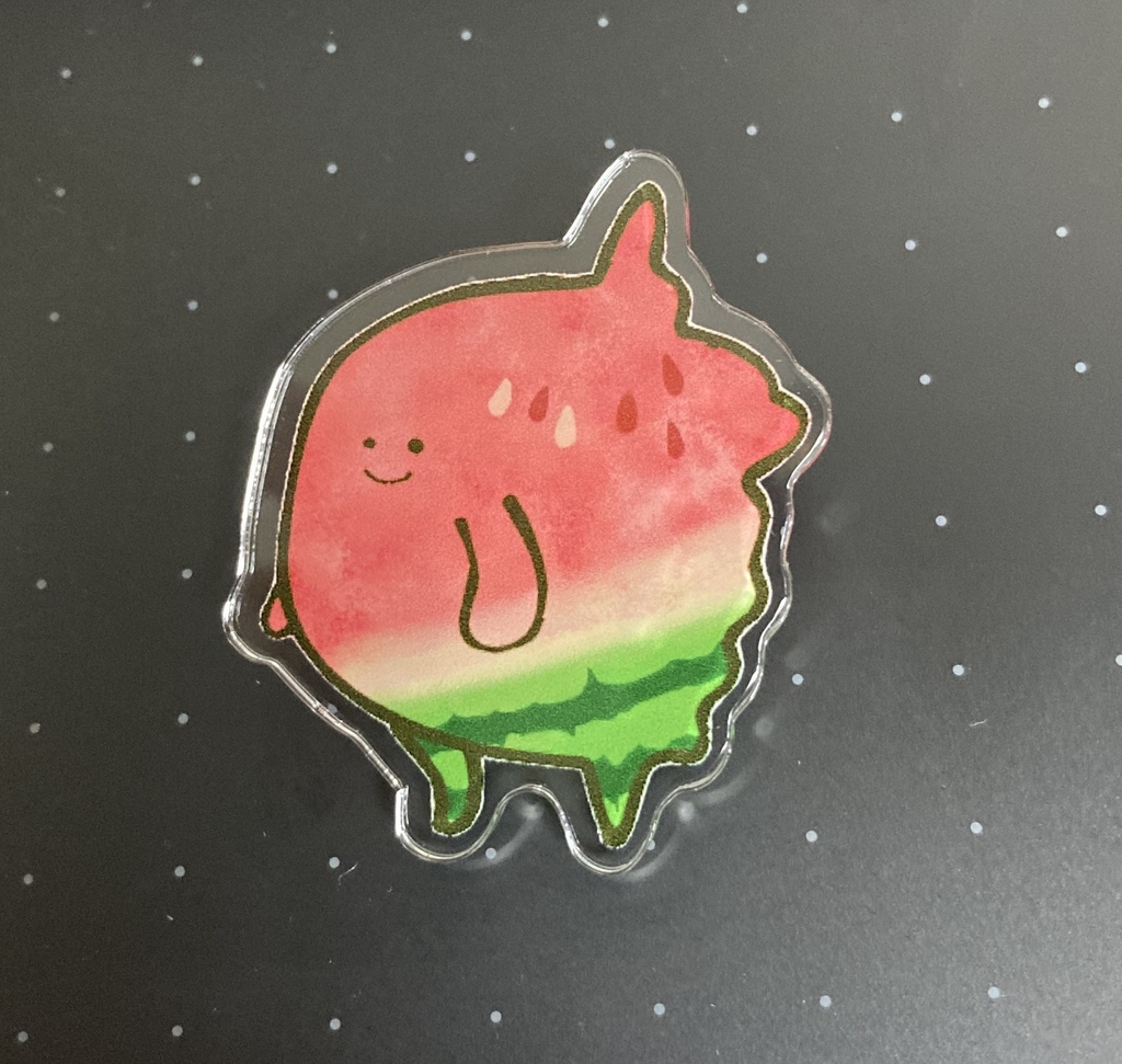 のののマンボウ(スイカ)アクリルバッジ