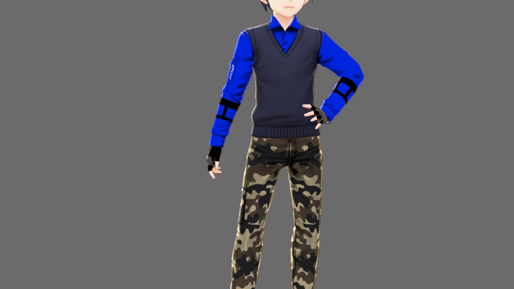 Blue Uniform & Army Pants Vroid