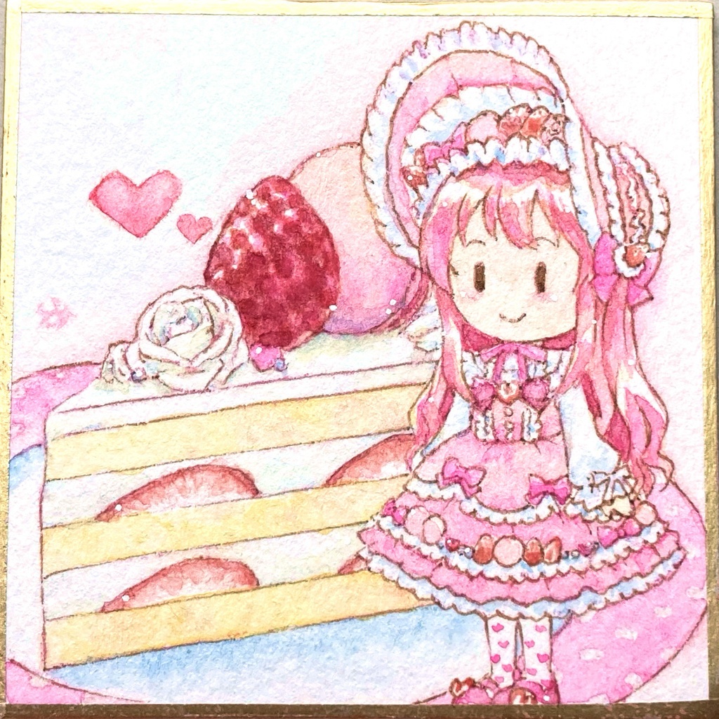 豆色紙　スイーツ×ロリィタ1  苺ケーキ