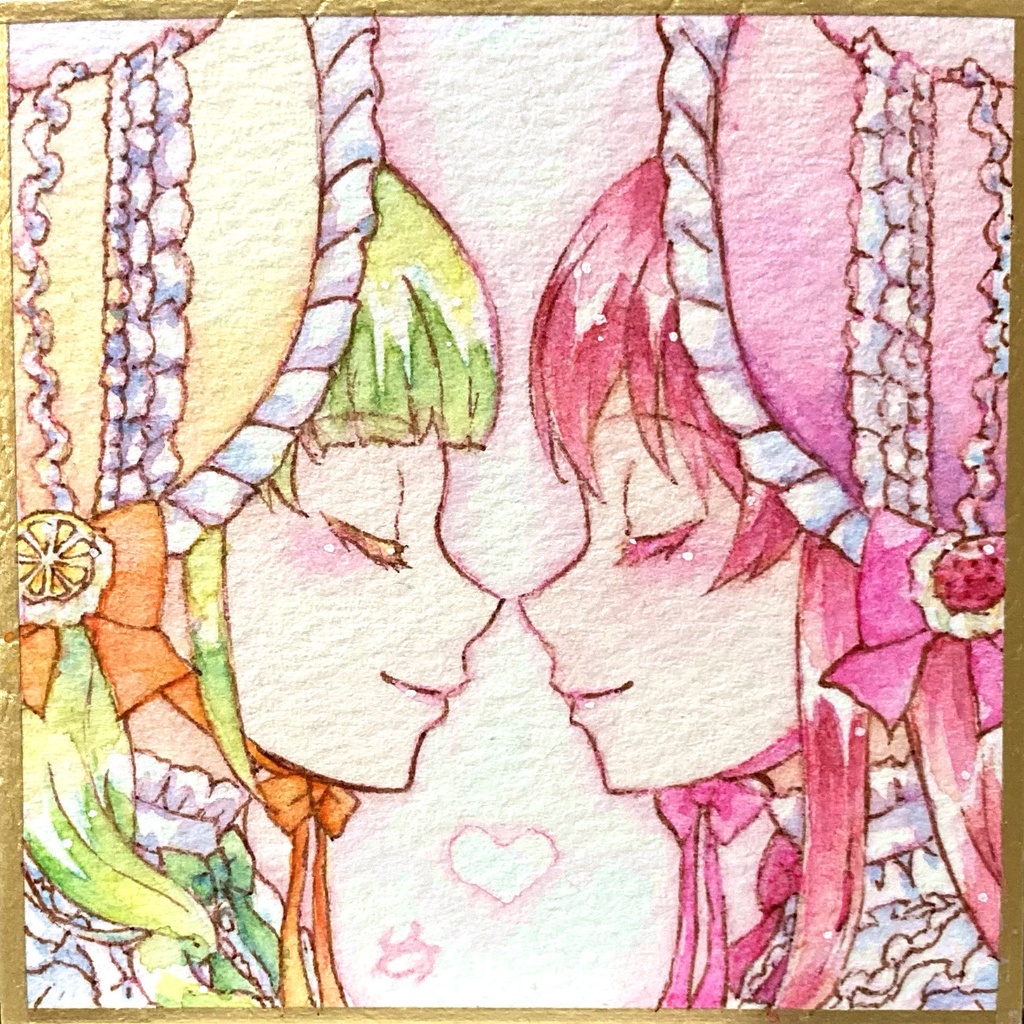 豆色紙　ロリィタ百合　レモン×苺