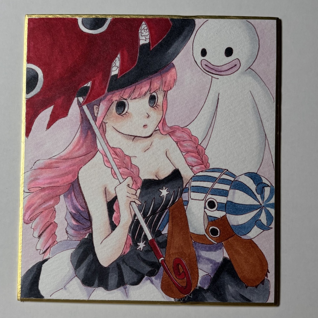 ワンピ　アナログイラスト色紙【ペローナ】