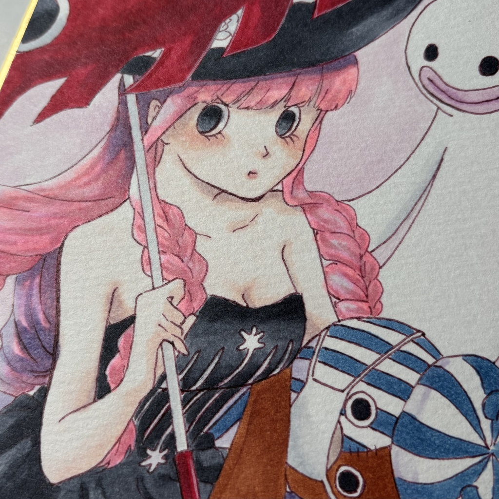 ワンピ アナログイラスト色紙【ペローナ】