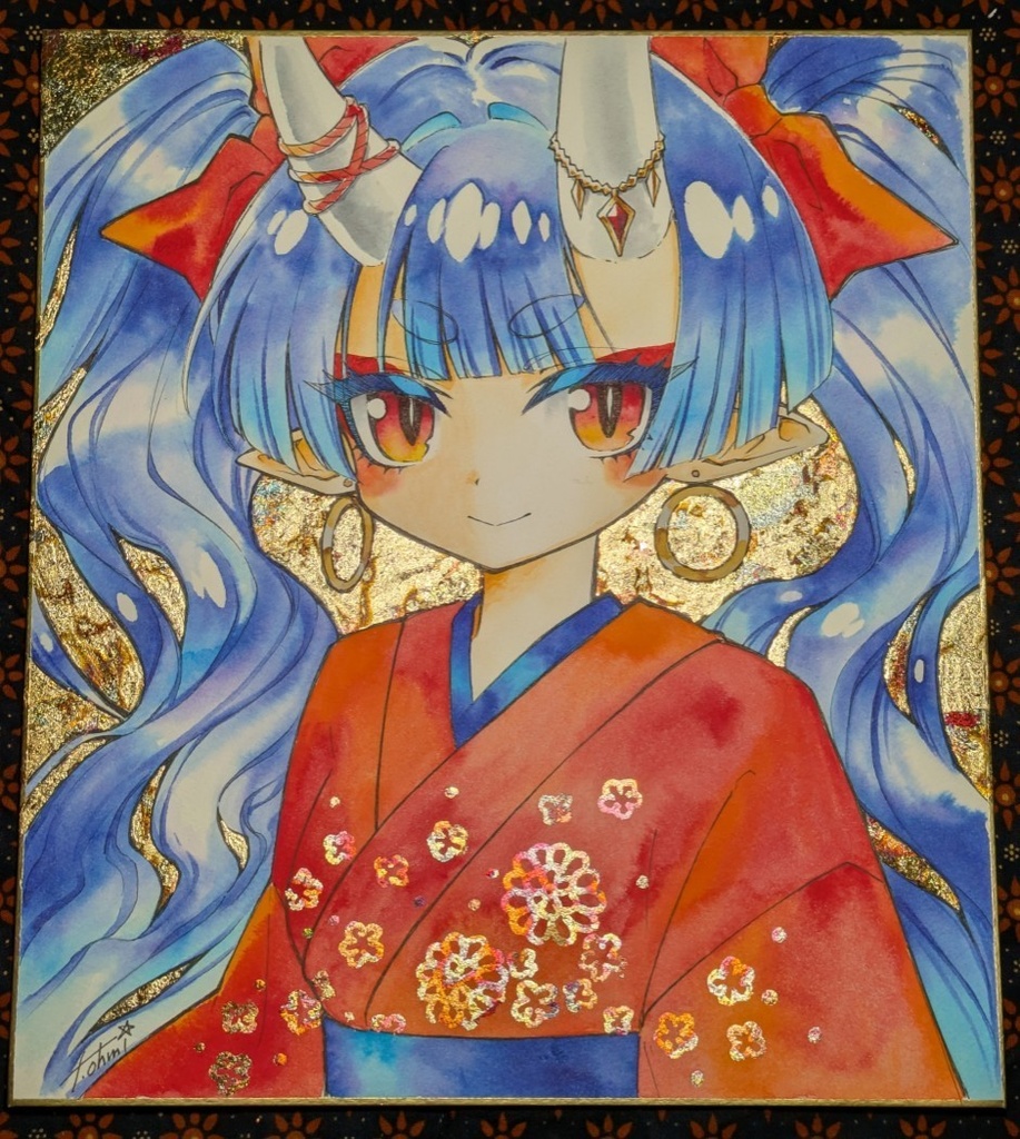 大色紙「アザミ・曼珠」（オリジナル）