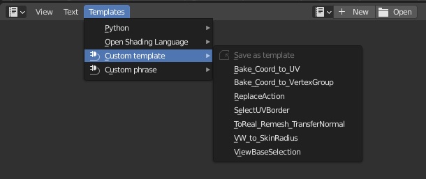 TemplateObjectMenu (ver.0.6)