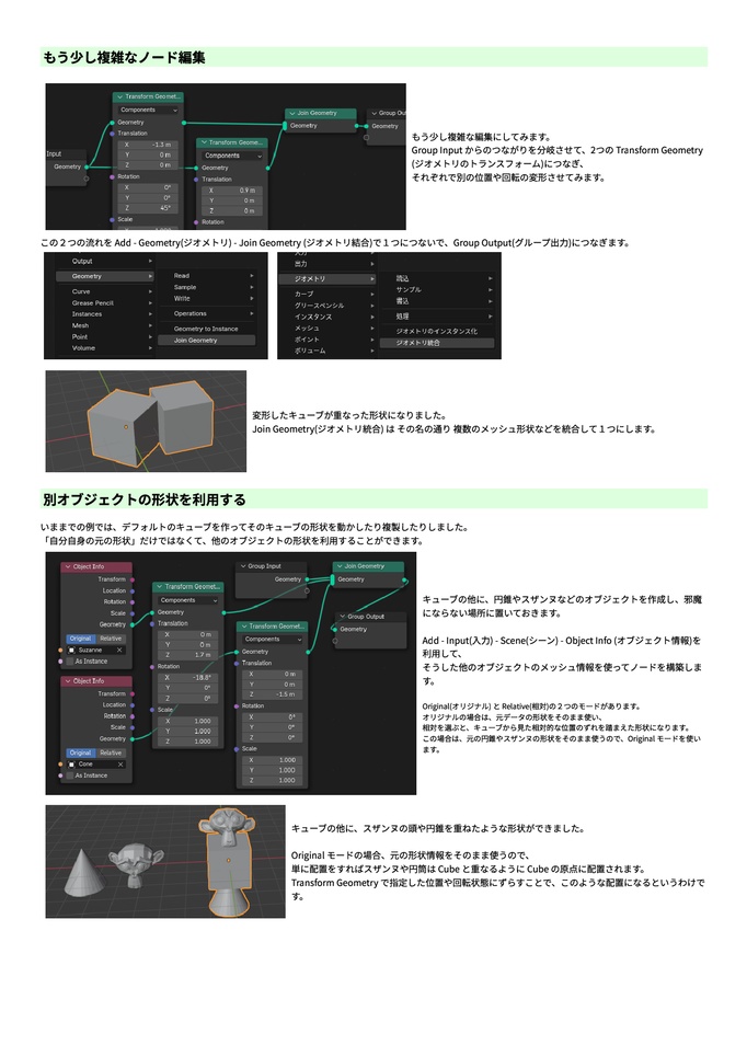 Blender ジオメトリノード 解説&作例集 Vol.1 -Geometry Nodes (for Blender 3.2 or later)- (第2.3版)