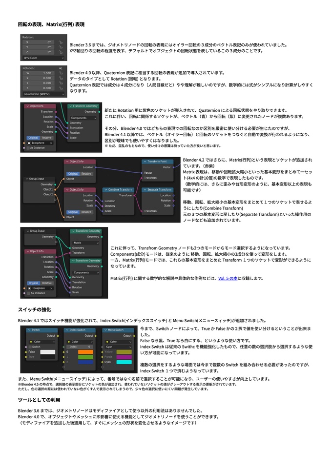 Blender ジオメトリノード 解説&作例集 Vol.1 -Geometry Nodes (for Blender 3.2 or later)- (第2.3版)