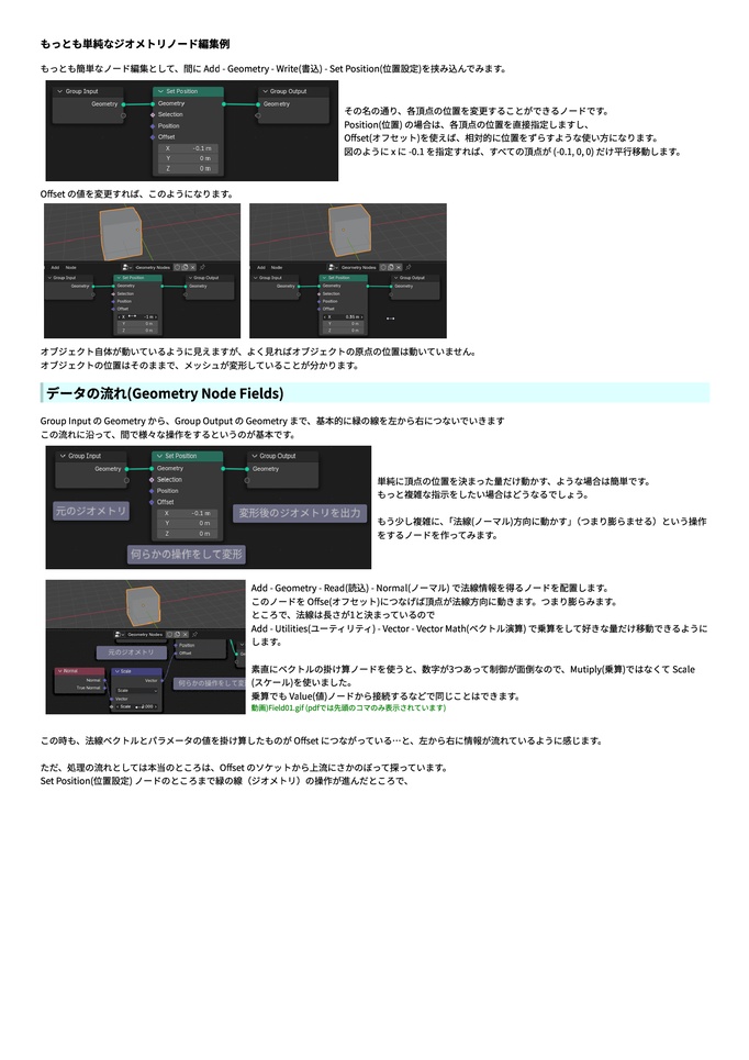 Blender ジオメトリノード 解説&作例集 Vol.2-Geometry Nodes (for Blender 3.2 and 3.3)- 第2.0版