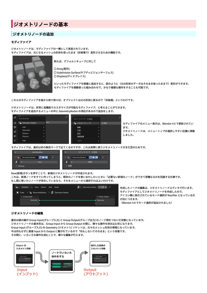 Blender ジオメトリノード 解説&作例集 Vol.2-Geometry Nodes (for Blender 3.2 and 3.3)- 第2.0版