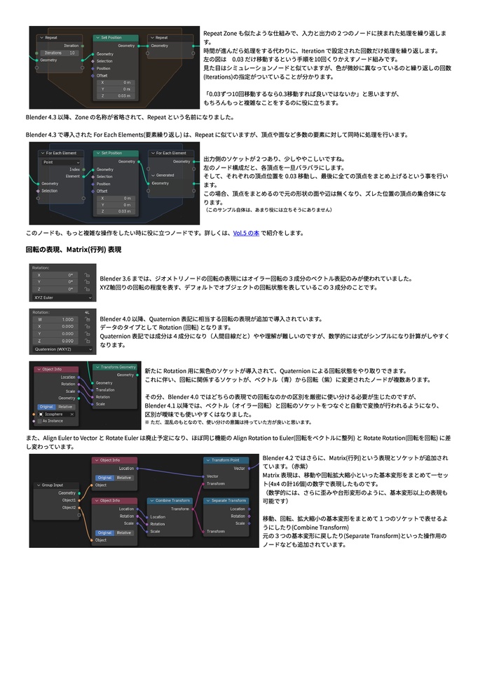 Blender ジオメトリノード 解説&作例集 Vol.3-Geometry Nodes (for Blender 3.4 and 3.5) 第1.6版