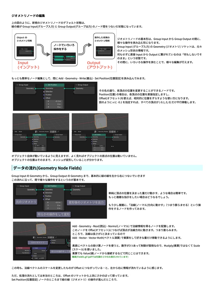 Blender ジオメトリノード 解説&作例集 Vol.3-Geometry Nodes (for Blender 3.4 and 3.5) 第1.6版