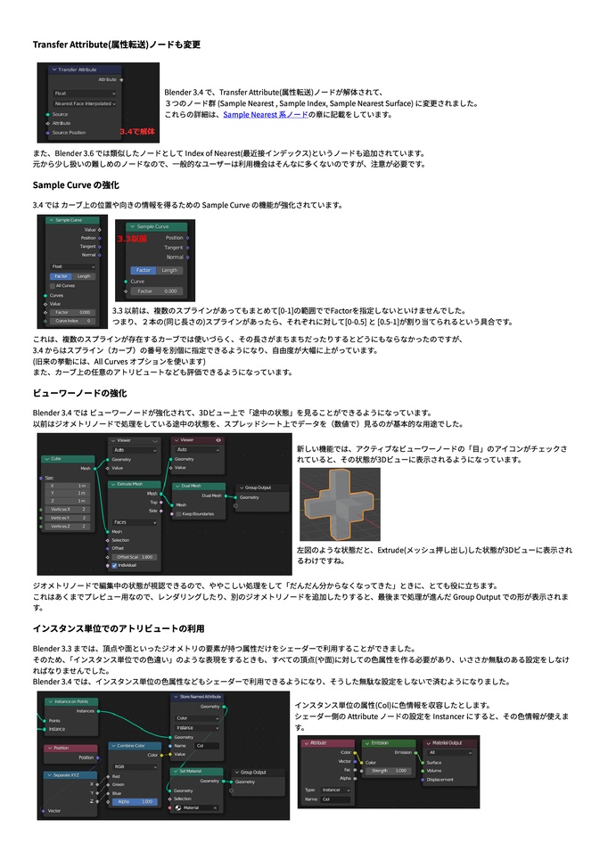 Blender ジオメトリノード 解説&作例集 Vol.3-Geometry Nodes (for Blender 3.4 and 3.5) 第1.6版