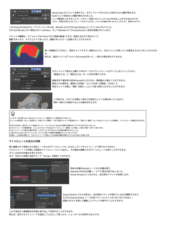 Blender ジオメトリノード 解説&作例集 Vol.4-Geometry Nodes (for Blender 4.0) 第1.4版