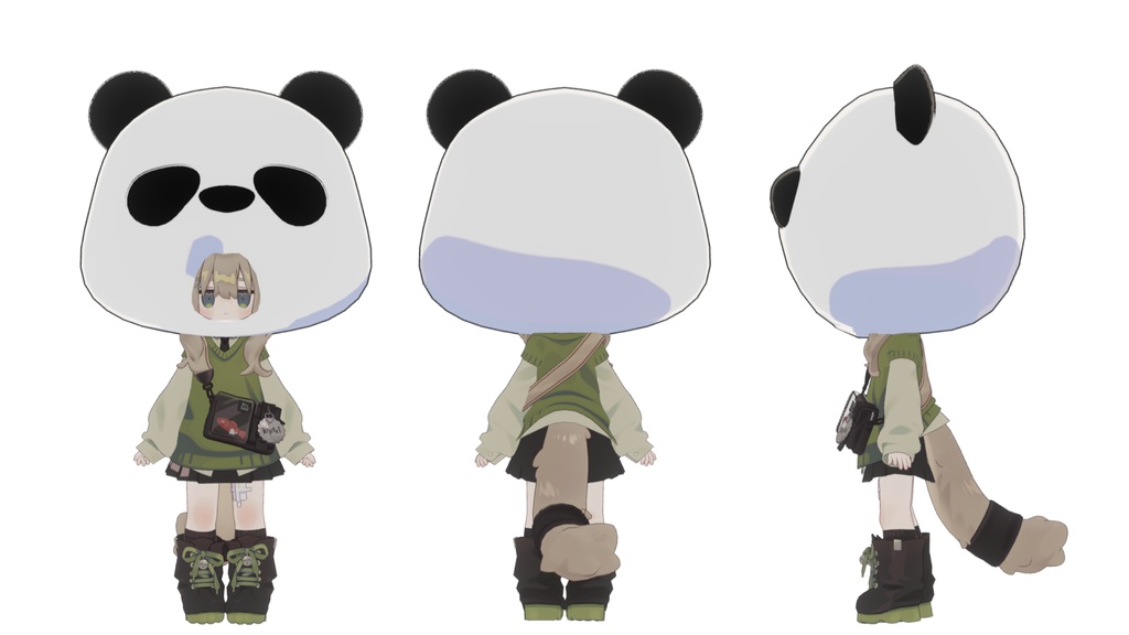 【VRC想定】ぽてぽてパンダヘッド