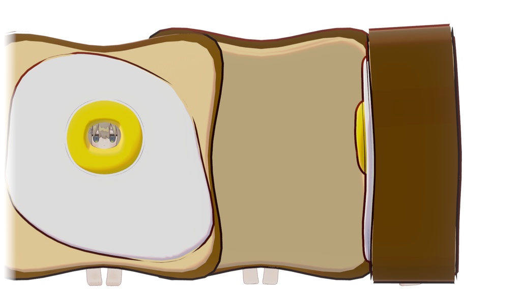 【VRC想定】目玉焼きトーストのきぐるみ【まめふれんず対応】