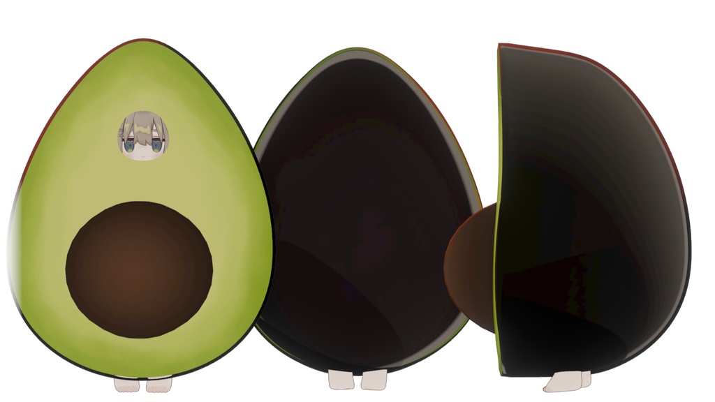 【VRC想定】アボカドのきぐるみ【4アバター対応】
