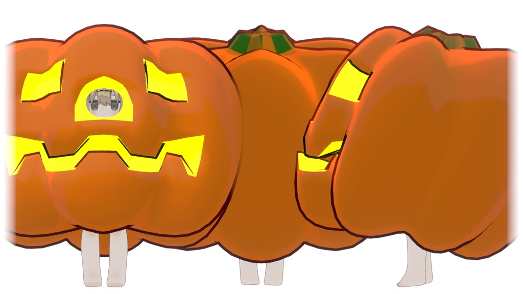 【VRC想定】光る!ハロウィンかぼちゃのきぐるみ【まめふれんず対応】