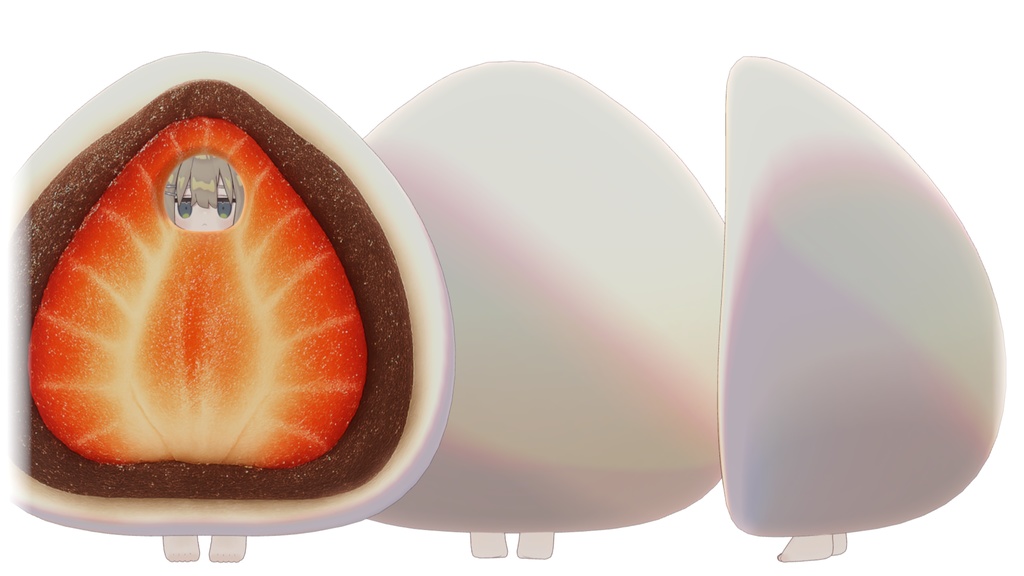 【VRC想定】いちご大福のきぐるみ【まめふれんず対応】