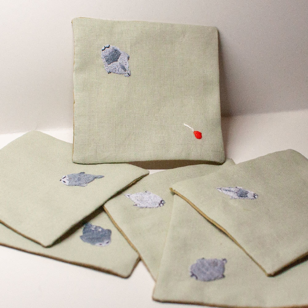 刺繍コースター(緑)
