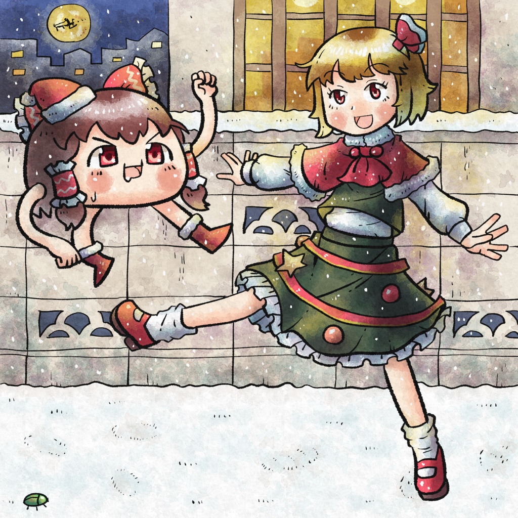 ゆっくりさんルーミアちゃんクリスマスTシャツ