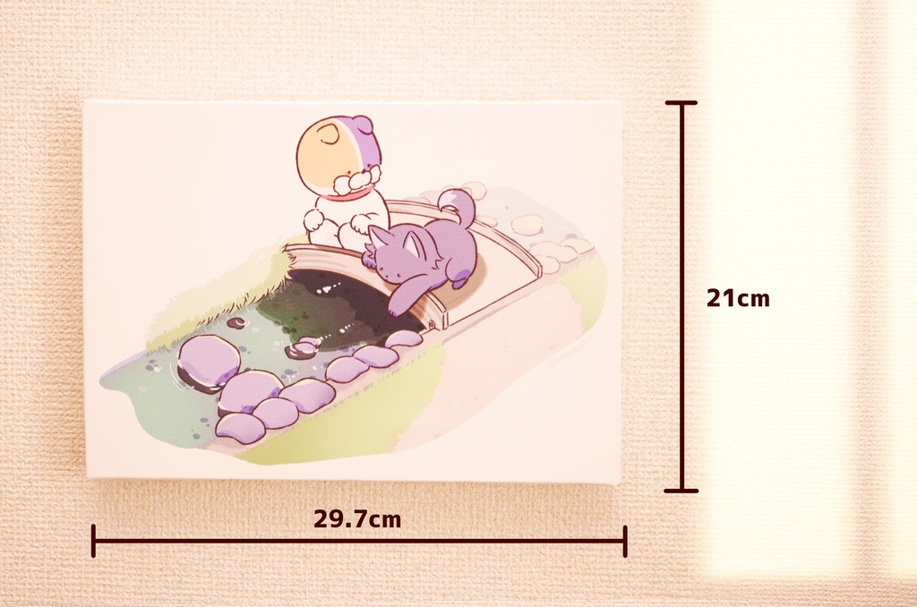 「今日のみけ犬さん - 川遊び -」キャンバスボード