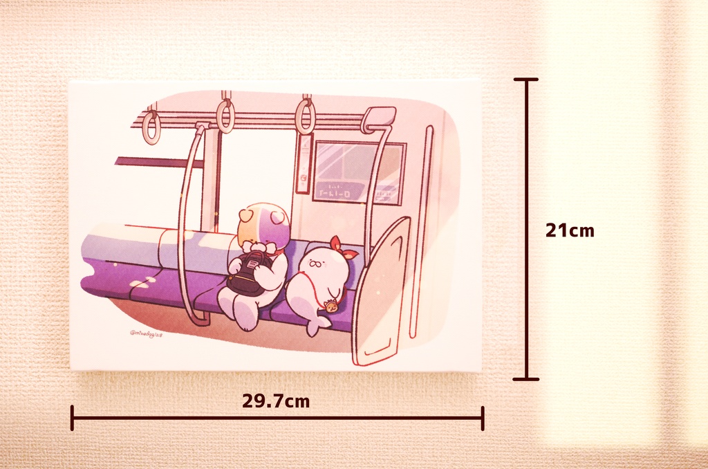 「今日のみけ犬さん - 帰り道 -」キャンバスボード