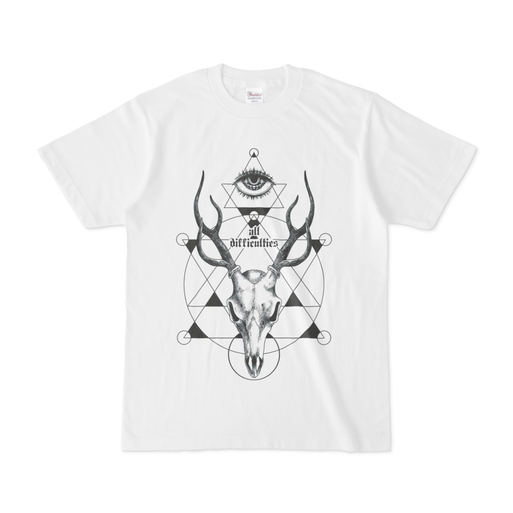 DACHIA DOLL・Ｔシャツ【幾何学模様と鹿の頭蓋】